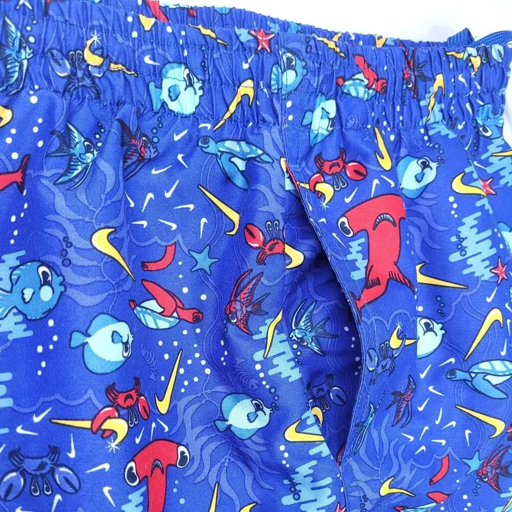 Nike Kids Boys Size XL Blue Hammerhead Shark Swim Shorts